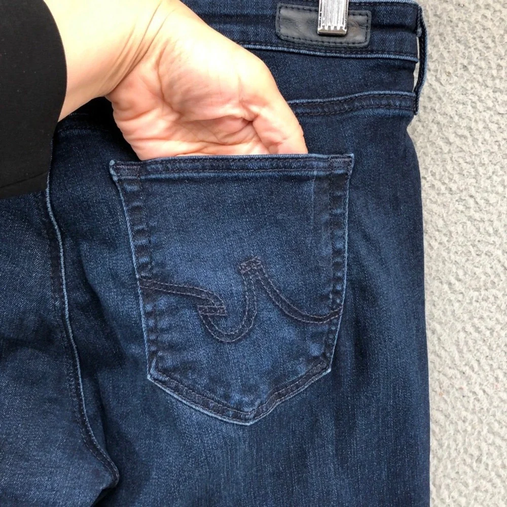AG Adriano Goldschmied Legging Ankle Jeans Womens 32R‎ Dark Blue Super Skinny
